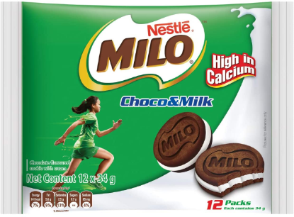 Picture of Nestle Milo Biscuit Sandwich Choco Milk 34G 12S