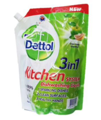 Picture of Dettol Dishwash Liq Refil Green Apple Grapefruit 1L