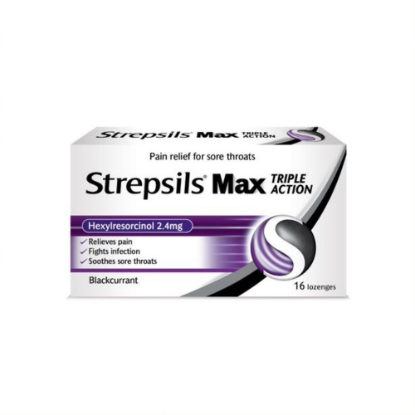 Picture of Strepsils Max Triple Action Blackcurrant 16S