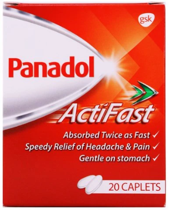 Picture of Panadol Actifast Tab White 500Mg 20S