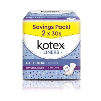 Picture of Kotex Fresh Liners Longer Wider Unscented 17.5Cm 32S